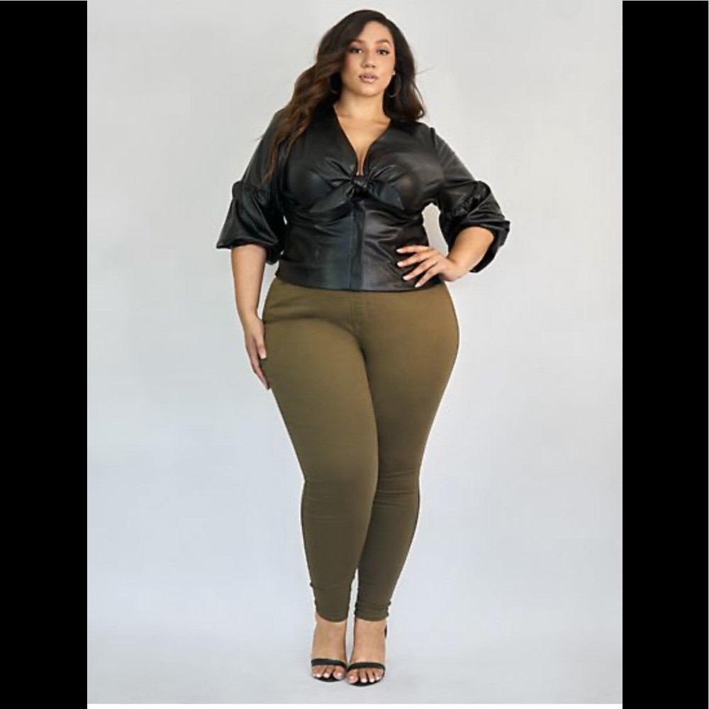 Olive High-Rise Jeggings